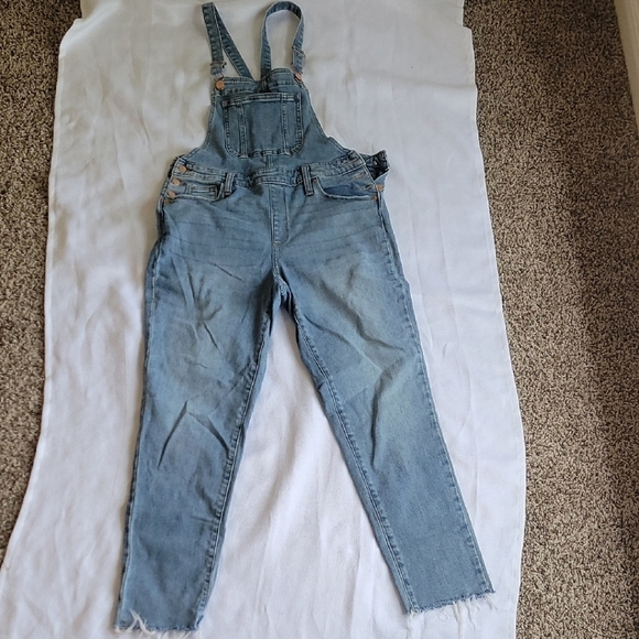 Universal Thread Denim - Universal Thread Blue Denim Overalls Adjustable Straps Size Size 4/27